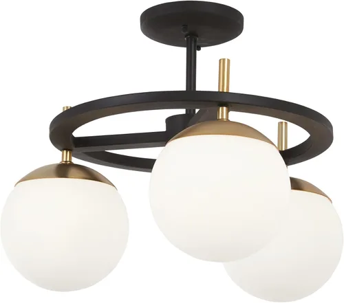 Vista 7 de George Kovacs P351-618 Alluria 1 lámpara colgante, 75 vatios en total, negro desgastado con oro otoñal