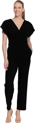 Vista 2 de London Times womens V-neck Batwing Surplus JumpsuitDress