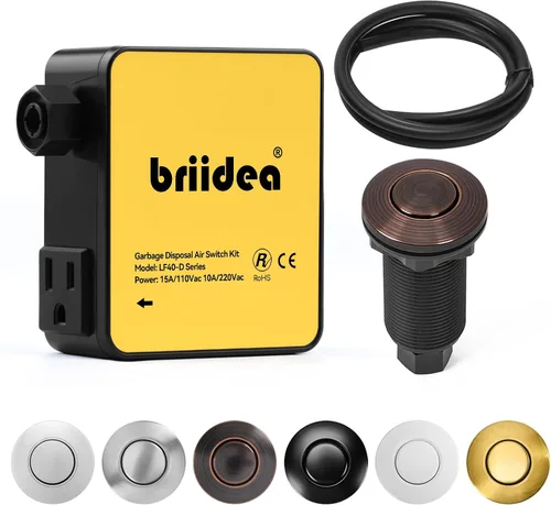 Vista 13 de Kit de interruptor de aire para eliminación de basura, desagüe de fregadero, eliminación de residuos largo, botón de aire de encendido/apagado