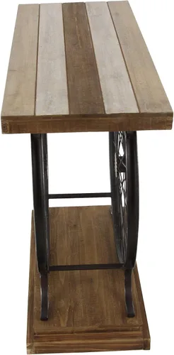 Vista 10 de Deco 79 Mesa consola industrial de madera y metal, 39 x 25 x 12 pulgadas