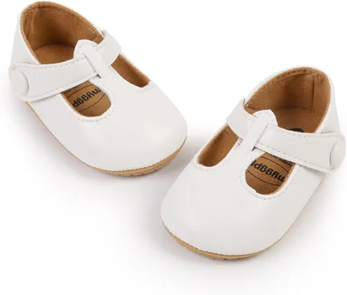 Vista 6 de Zapatos planos Mary Jane para bebé, zapatos de vestir de princesa para boda, suela antideslizante suave, zapatos para primeros pasos, para bebés