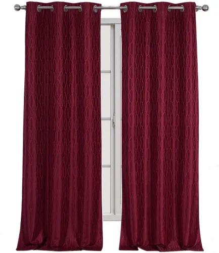 Vista 10 de sheetsnthings Voyage - Juego de 2 cortinas opacas con aislamiento térmico jacquard, 76 pulgadas de ancho x 84 pulgadas de largo, color plateado Plata