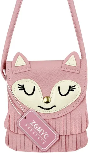 Vista 2 de ZGMYC Bolso de hombro con borla de gato, monedero pequeño, bolso cruzado para niños y niñas