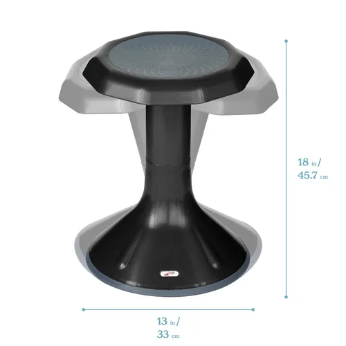 Vista 3 de ECR4Kids ACE Active Core Engagement Taburete Tambaleante, Altura del Asiento de 18 Pulgadas, Asientos Flexibles, Negro