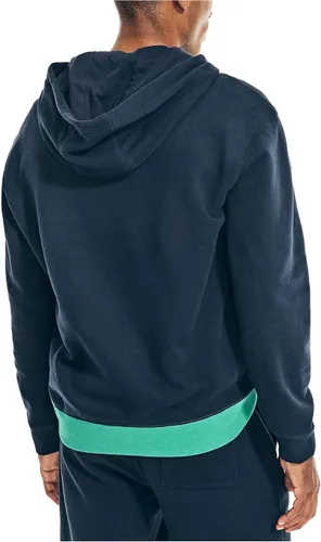 Vista 3 de Nautica Sudadera con capucha de bloque de colores con cremallera de un cuarto para hombre