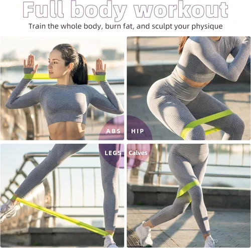 Vista 5 de Bandas de ejercicio de resistencia, bandas de resistencia para fitness en casa, estiramiento, entrenamiento de fuerza, terapia física, bandas