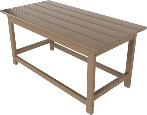 Vista 11 de HDPE Laguna Outdoor Poly Adirondack Mesa de centro color marrón oscuro