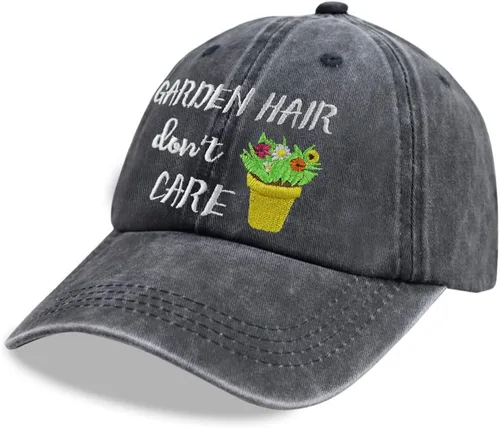 Vista 2 de Garden Hair Don't Care - Gorra de béisbol bordada de algodón lavado ajustable
