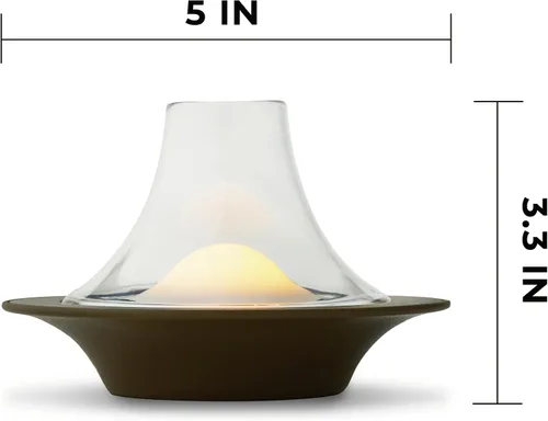 Vista 3 de Owlpack Puff Lámpara de mesa LED recargable inalámbrica con atenuador ajustable, color marrón oliva Adjustable Dimmer, Bedside, Nightstand