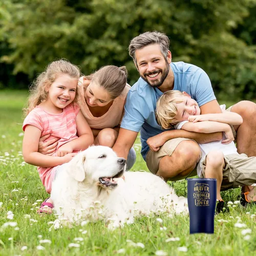 Vista 3 de Vaso inspirador de 20 onzas de regalo para mujeres, mejores amigas, hijas, mamá y abuela, «Always Remember You Are Braver Than You Believe, Stronger