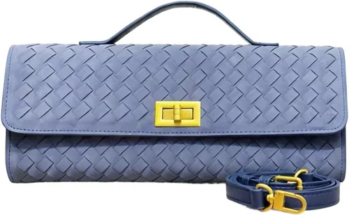 Vista 14 de Bolso de mano tejido de gamuza para mujer, bolso cruzado o de noche de hombro para bodas, fiestas, citas nocturnas y eventos formales Woven Suede