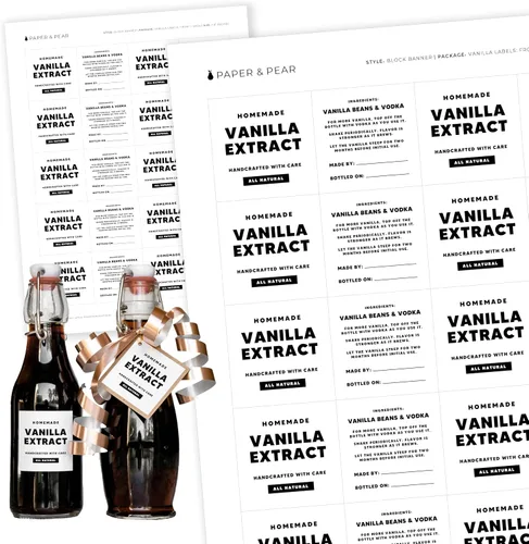 Vista 8 de Paper & Pear - Etiquetas adhesivas redondas de estilo moderno para especias, impermeables, preimpresas, resistentes al aceite, para despensa