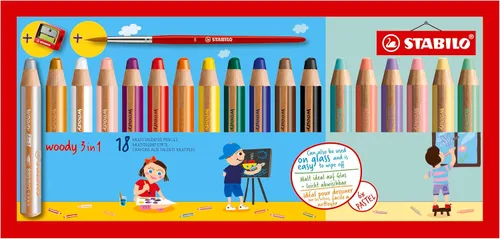 Vista 13 de STABILO Lápiz multitalento Woody 3 en 1 - Paquete de 6 - Colores surtidos