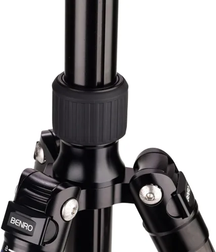Vista 4 de Benro Aero 6 PRO - Trípode de viaje con monopie con cabezal de video fluido de base plana S6 PRO, 13.2 libras máximo, columna central de nivelación