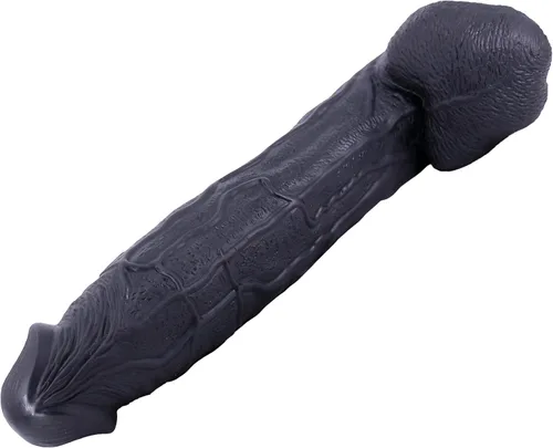 Vista 7 de Consolador negro súper enorme de 17.3 pulgadas, consolador de polla larga, monstruo gigante, juguete sexual anal grueso y grande con consoladores