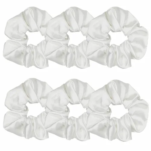Vista 8 de 6 coleteros de seda, ligas suaves para el cabello, bandas para el cabello de moda, cuerdas de lazo, soportes elásticos para cola de caballo, 4.3