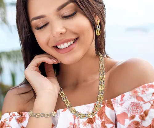 Vista 5 de UNY JEWEL Pulsera de cadena de eslabones trenzados de fusión de lujo para mujer, joyería atemporal, elegancia súper brillante