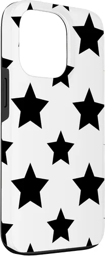 Vista 3 de Funda estética geométrica blanca y negra con estampado de estrellas para iPhone 13 Pro