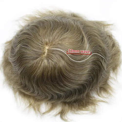 Vista 8 de Toupee para hombres Piezas de pelo fino mono para hombre Toupee sistema de reemplazo de pelo para hombres línea capilar natural para hombre postizo