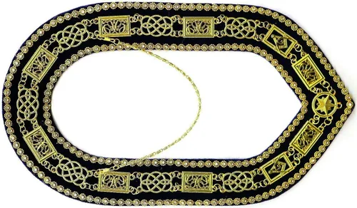 Vista 2 de Regalia Masonic Grand Lodge - Collar de diamantes de imitación con cadena dorada