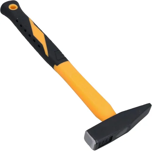 Vista 2 de Martillo geólogo de 7.05 oz con mango de goma, punta puntiaguda fósil, 7 oz