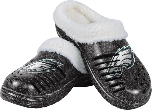 Vista 28 de FOCO - Zuecos con logotipo del equipo de la NFL para mujer, forro de sherpa y brillo