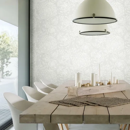 Vista 11 de RoomMates RMK12109WP - Papel tapiz para despegar y pegar, color gris Zen Dahlia