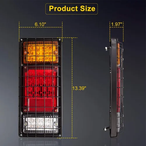Vista 4 de LIMICAR Kit de 40 luces LED traseras de remolque impermeable, luces de remolque con señal de giro inversa, kit de luz de freno para remolque, luces