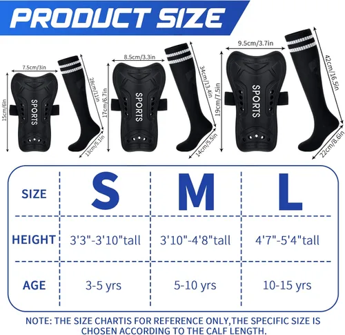 Vista 2 de Syhood - Espinilleras y calcetines de fútbol para niños pequeños y jóvenes, almohadillas protectoras ligeras para espinillas para niños de 3-5