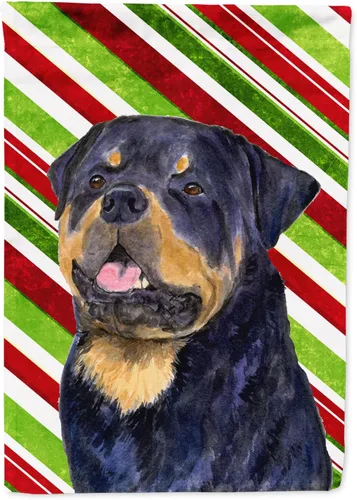 Vista 66 de Caroline's Treasures SC9334GF - Bandera decorativa para jardín, diseño de bastón de caramelo inglés, diseño de bulldog inglés, tamaño jardín