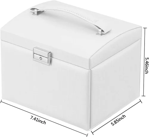 Vista 7 de Oyydecor Joyero organizador para mujeres y niñas piel sintética para personas mayores caja de almacenamiento de joyas de tamaño mediano
