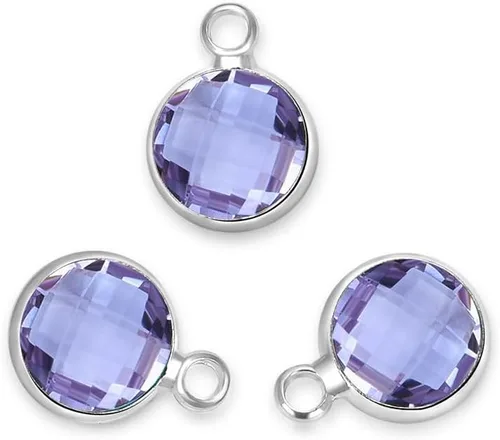 Vista 11 de Adabele Colgante de piedra natal de plata de grado A, 0.236 in, pequeño, 0.315 in y 0.394 in para aretes personalizados, pulseras, collares