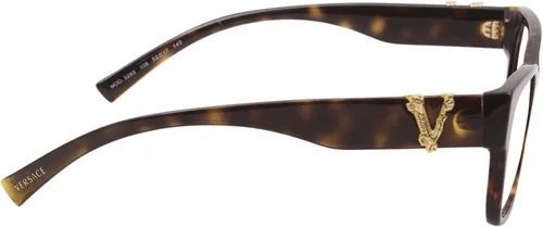 Vista 3 de Versace 3283 108 - Lentes para mujer, marco óptico cuadrado Havana oscuro, 2.047in