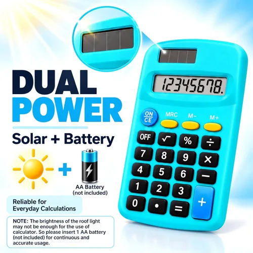Vista 3 de Calculadoras solares a granel de 9 piezas - Mini calculadora de bolsillo