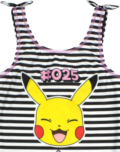 Vista 5 de Pokemon Bañador Niñas Pikachu Traje de Baño Blanco y Negro Niños, Multicolorido