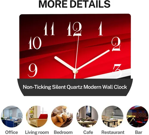 Vista 5 de ArtSocket Reloj de pared cuadrado silencioso sin tictac 12" abstracto Madera 4