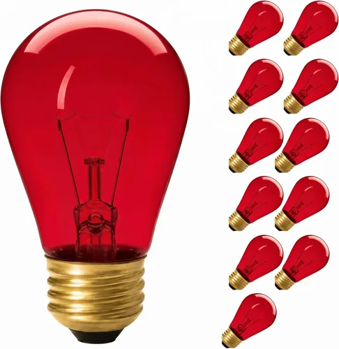 Vista 5 de Xtricity Bombilla incandescente S14 Edison de repuesto, base mediana E26, 130 V, azul (paquete de 12)