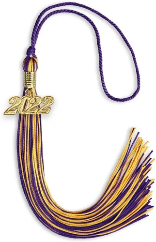Vista 121 de Endea Graduation - Borla de doble color mixto con fecha dorada (negro/dorado antiguo, 2021)