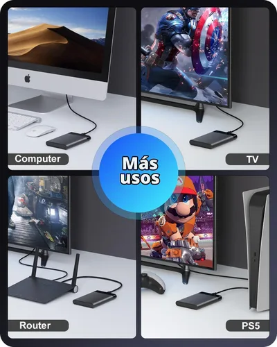 Vista 7 de POSUGEAR Carcasa para disco duro externo de 2.5 pulgadas, 6Gbps USB C 3.1 Gen 2 a SATA III carcasa para disco duro externo sin herramientas