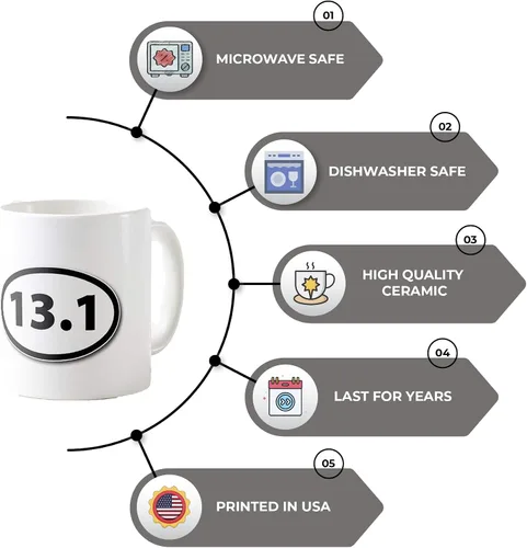 Vista 6 de D STICKY COMPANY 13.1 Half Marathon Black Taza de café de cerámica de 11 oz – El mejor regalo para corredores y entusiastas del maratón