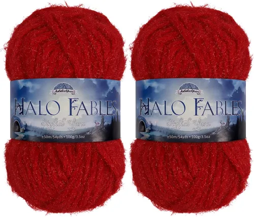 Vista 44 de JubileeYarn Halo Fables Yarn - 100g/Skein Bulky Polyester - North Wind Sun - 2 Skeins