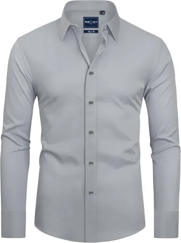Vista 11 de Alimens & Gentle Camisas de vestir con escudo antimanchas para hombre vino borgoña