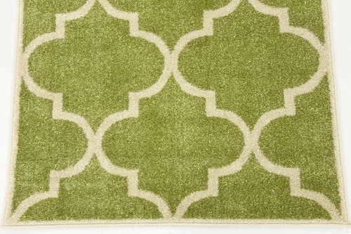 Vista 6 de Unique Loom Trellis Collection - Alfombra marroquí de pasillo verde celosía (2 pies 7 pulgadas x 8 pies)