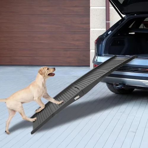 Vista 3 de PETMAKER - Rampa plegable y antideslizante para mascotas para que los perros entren en automóviles, camiones, SUV o caravanas, rampas portátiles