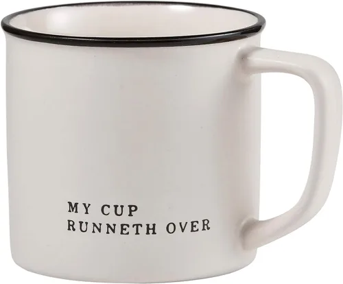 Vista 22 de Santa Barbara Design Studio Tazas de café en blanco y negro con diseños cara a cara, taza de cerámica, 16 onzas, 5 minutos más color fantasía