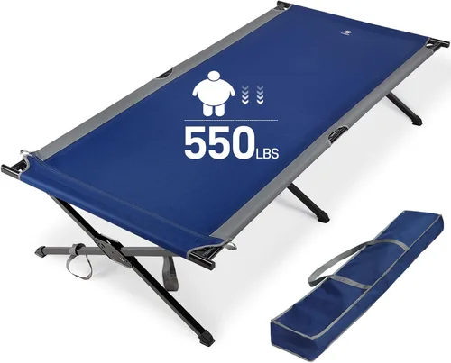 Vista 11 de EVER ADVANCED Catre de Campamento Extra Ancho para Adultos, Catres de Dormir de Tamaño Extragrande XXL, Cama Plegable con Bolsa de Transporte, 84.3