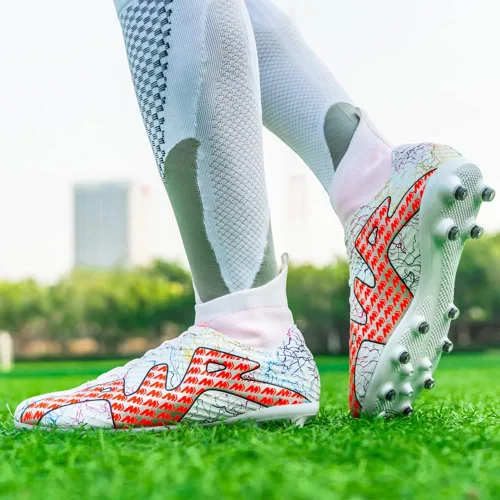 Vista 6 de DimaiGlobal Zapatos de fútbol para hombre, tacos de césped, zapatos de fútbol de alta calidad, transpirables, atléticos, botas de fútbol