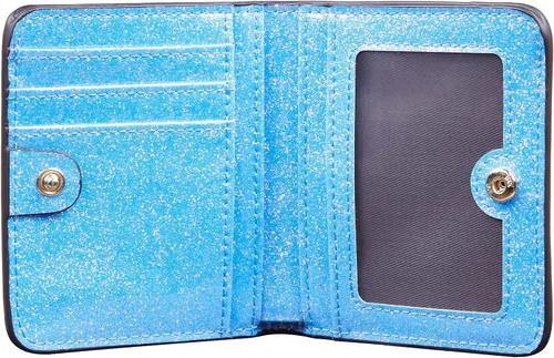 Vista 4 de Gostwo - Cartera compacta de piel genuina de lujo para mujer con bloqueo de RFID y ventana de identificación