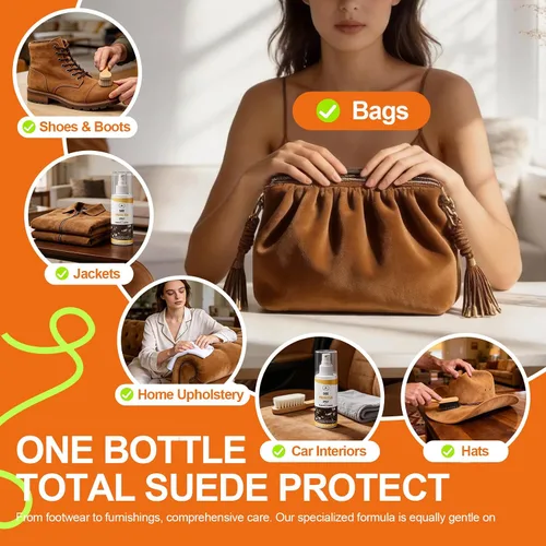Vista 6 de Suede Protector Spray for Shoes: Waterproof and Stain Repellent, Long-Lasting Protection for Boot, Jacket, Bag, Hat