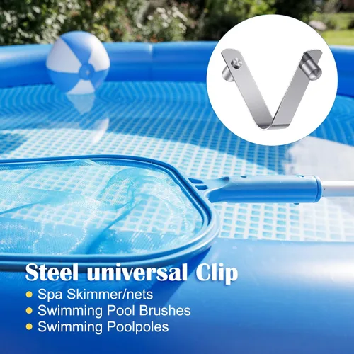 Vista 6 de Oudain 20 piezas de clip universal de acero inoxidable para todas las piscinas, botón de resorte, espumadera de spa/redes de bloqueo de doble